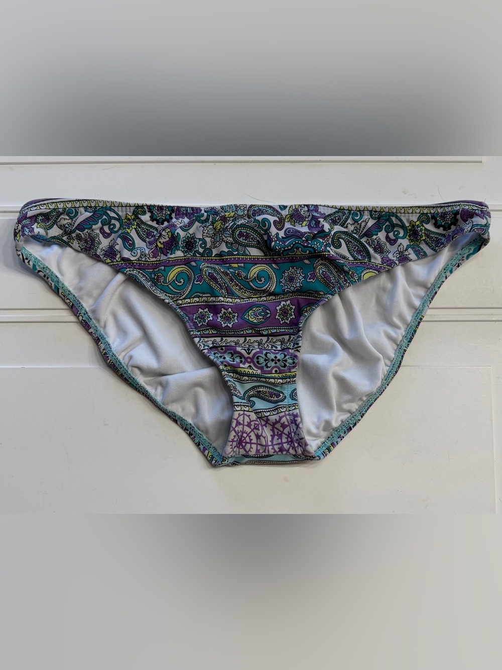 Next by Athena Women’s Sz L Blue Purple Paisley Bikini Bottoms Swimsuit